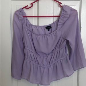 Purple square neck top